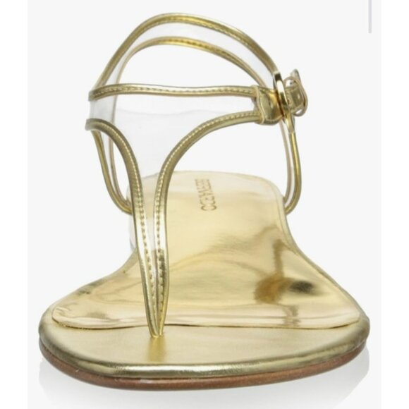 Bernardo Women’s Parker Gold Leather Thong Sandals Flat Strappy Minimalist 9.5 M - Picture 5 of 13